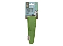 To-Go Ware - Childrens Bamboo Cutlery Set In Kiwi Green Carry Case