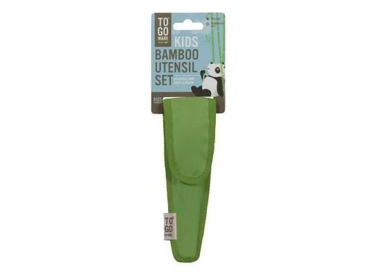 To-Go Ware - Childrens Bamboo Cutlery Set In Kiwi Green Carry Case 3 To-Go Ware - Childrens Bamboo Cutlery Set In Kiwi Green Carry Case