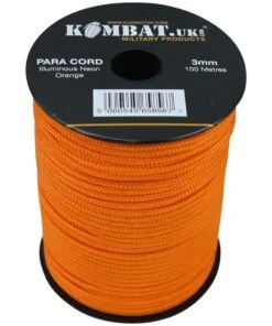 100m Paracord Reel Shock Cord- Kombat - Neon Orange