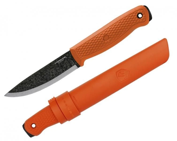 Condor Terrasaur Knife 4.15" 1095 Carbon Steel Blade, Orange Polypropylene Handle And Sheath 3 Condor Terrasaur Knife 4.15" 1095 Carbon Steel Blade, Orange Polypropylene Handle And Sheath