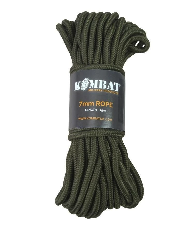 Kombat Olive Green Rope - 7mm X 15m
