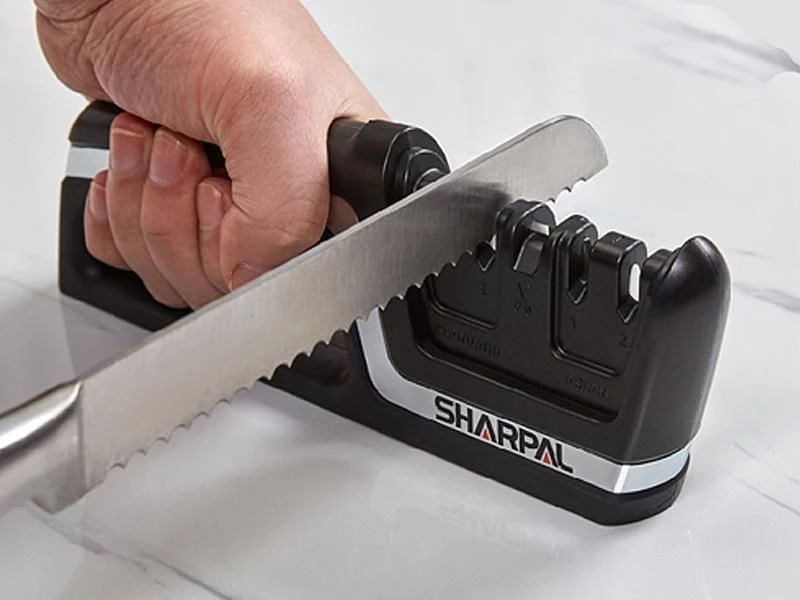 Sharpal Professional 5-in-1 Knife & Scissors Sharpener W/Tungsten Carbide Blades, Ceramic Blades, Weighted, Rubber Coated Base 4 Sharpal Professional 5-in-1 Knife & Scissors Sharpener W/Tungsten Carbide Blades, Ceramic Blades, Weighted, Rubber Coated Base - Image 2