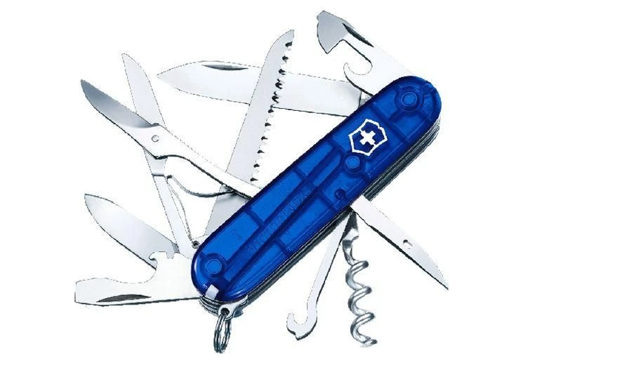 Victorinox Huntsman Blue Transparent Blister Pack 3 Victorinox Huntsman Blue Transparent Blister Pack