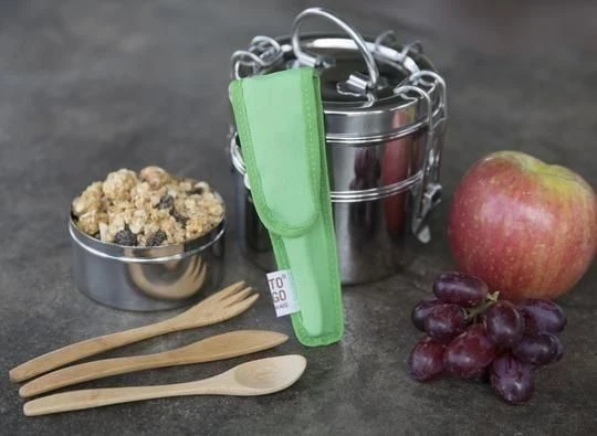 To-Go Ware - Childrens Bamboo Cutlery Set In Kiwi Green Carry Case 4 To-Go Ware - Childrens Bamboo Cutlery Set In Kiwi Green Carry Case - Image 2