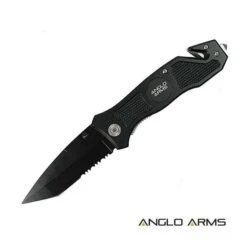 Anglo Arms Black Lock Knife With Rope Cutter