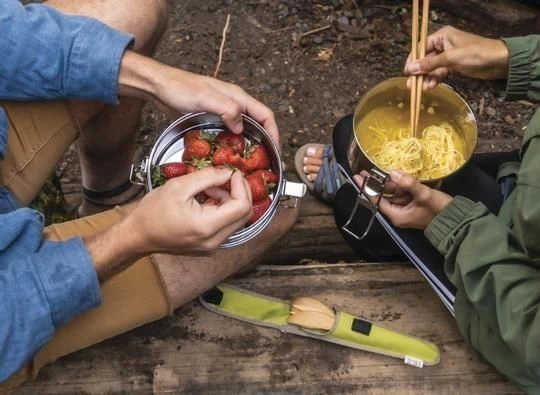 To-Go Ware - Bamboo Cutlery Set /w Chopsticks In Avocado Green Carry Case 3 To-Go Ware - Bamboo Cutlery Set /w Chopsticks In Avocado Green Carry Case