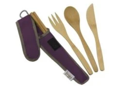 To-Go Ware - Bamboo Cutlery Set /w Chopsticks In Mulberry Purple Carry Case -Outdoor Camping Survival Store dabd49a15ffee8039b47ee9ce7527983