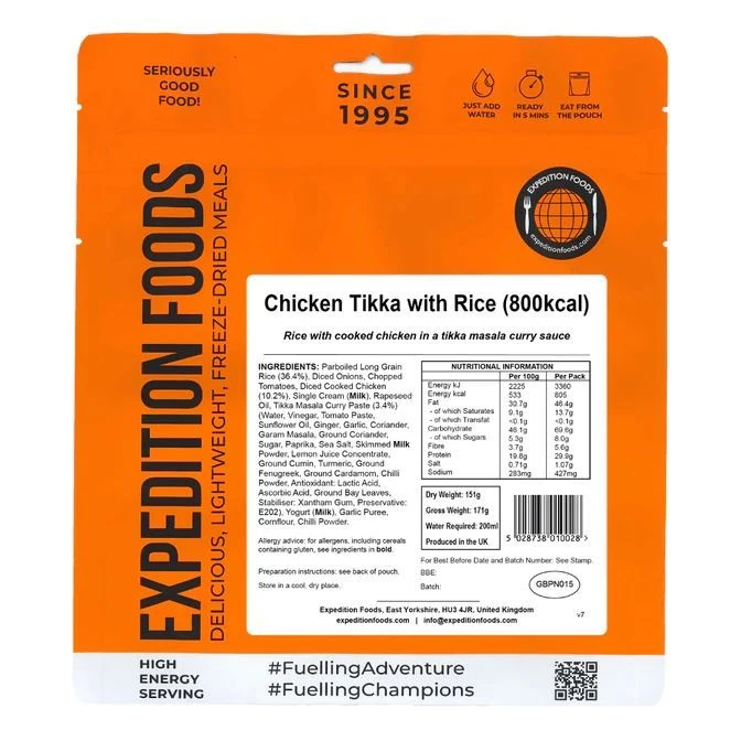 Expedition Foods Chicken Tikka /w Rice 800Kcal 4 Expedition Foods Chicken Tikka /w Rice 800Kcal - Image 2