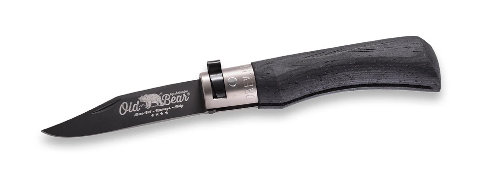 Old Bear Black PTFE & NIckel Stainless Pocket Knife XS 3 Old Bear Black PTFE & NIckel Stainless Pocket Knife XS