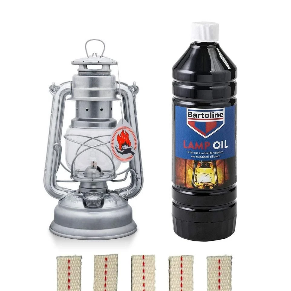 Feuerhand Storm Lantern Zinc With Oil & Wicks 3 Feuerhand Storm Lantern Zinc With Oil & Wicks